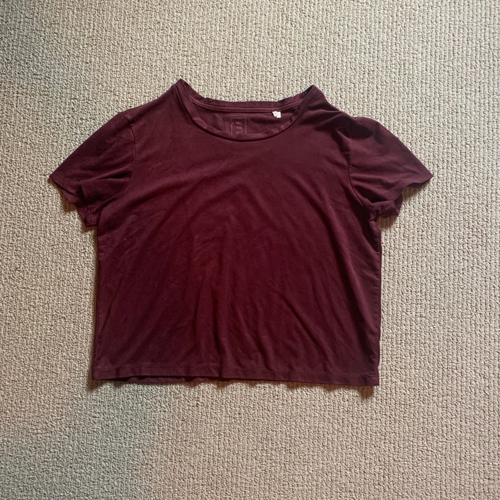 Pacsun maroon velvet T-shirt
